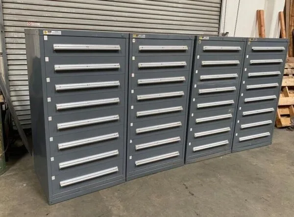 Nice Lot of 4 Stanley Vidmar Cabinet 8 Drawers Industrial Tool Parts Storage