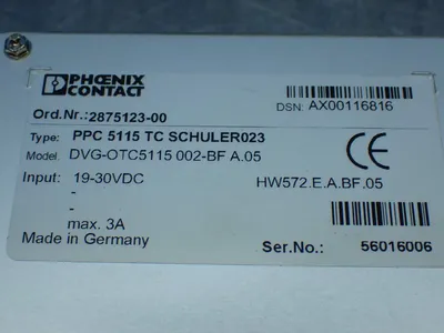 Used PHOENIX CONTACT DVGOTC5115 002BF Automation Control (HMI) Ohio US | HGR 24 #1095353