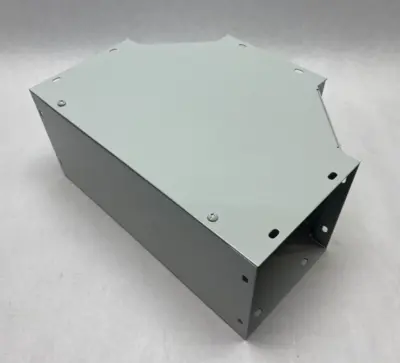 USED HOFFMAN NVENT SWEEP TEE WIREWAY FITTING 6" X 6" PAINTED WHITE