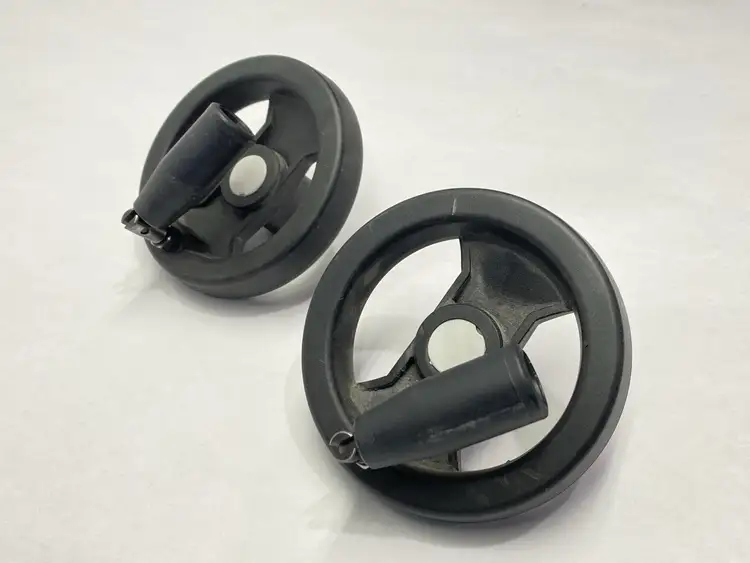Used RS PRO BLACK TECHNOPOLYMER HAND WHEEL 100MM DIAMETER LOT OF 2 Misc Industrial Equipment | Maverick Industrial Sales #1100134
