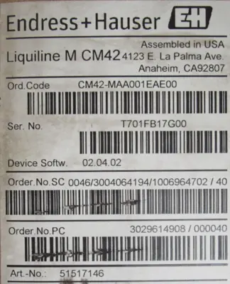 NEW ENDRESS HAUSER CM42-MAA001EAE00 TEMPERATURE READER CM42MAA001EAE00