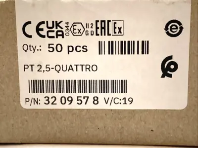 NEW PHOENIX CONTACT TERMINAL BLOCK 4-POSITION 3209578 BOX OF 50