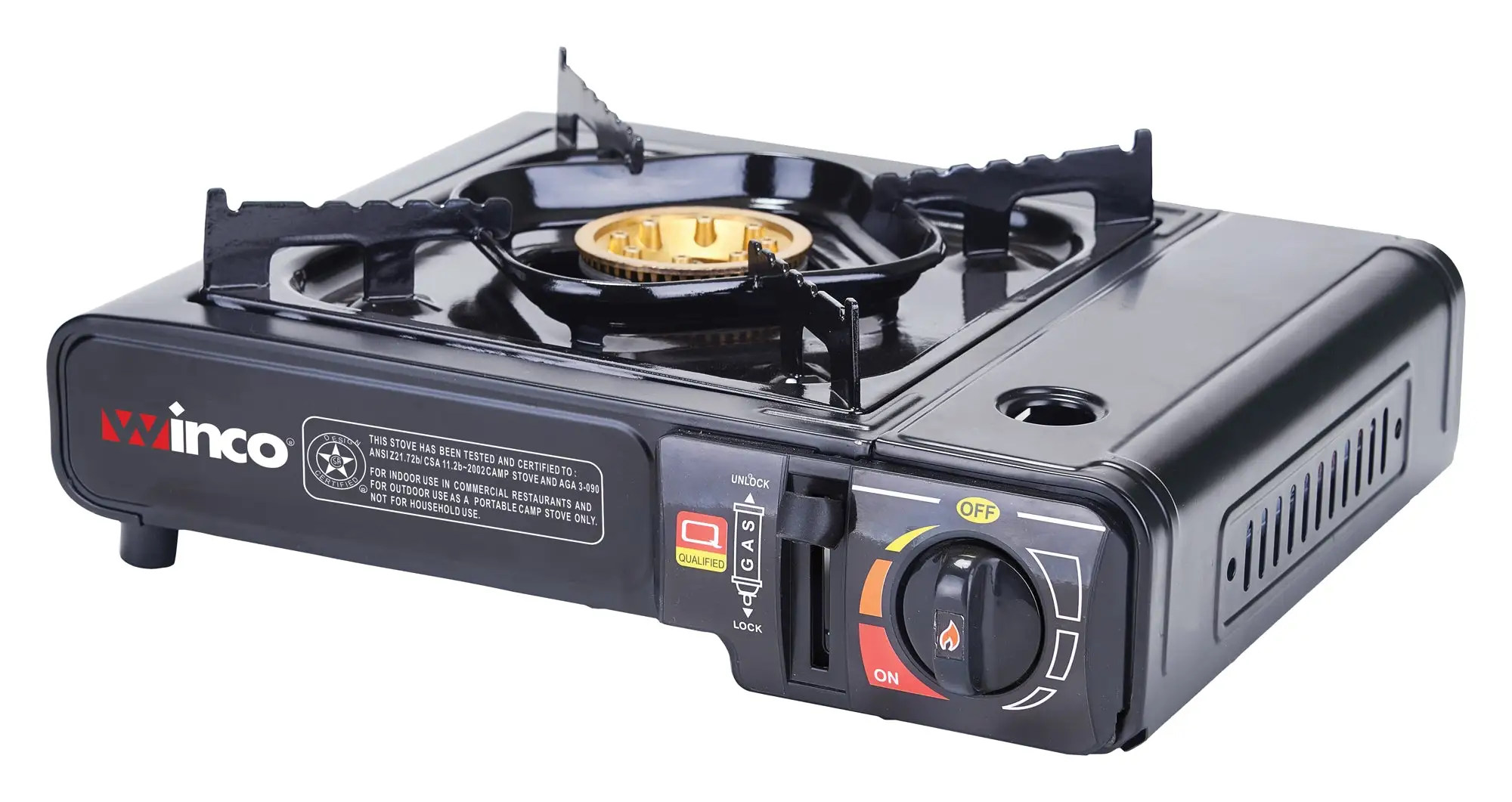 Portable Gas Cooker, Black, 9500 BTUs, Brass Burner with case (3 Each)