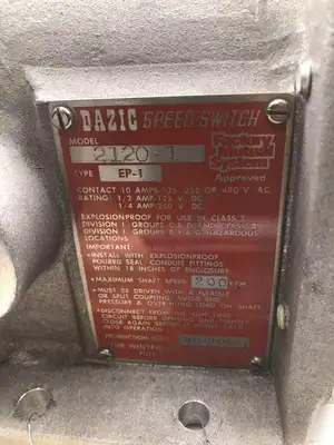 Dazic 2120-1 Explosion Proof Speed Switch 200RPM