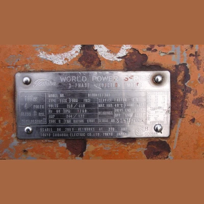 Toshiba 100 HP Electric Motor