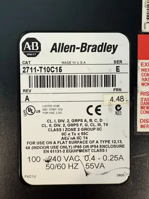 Allen Bradley 2711-T10C15 /E PanelView 1000 10" Rev A FRN 4.48 (8.4.6)