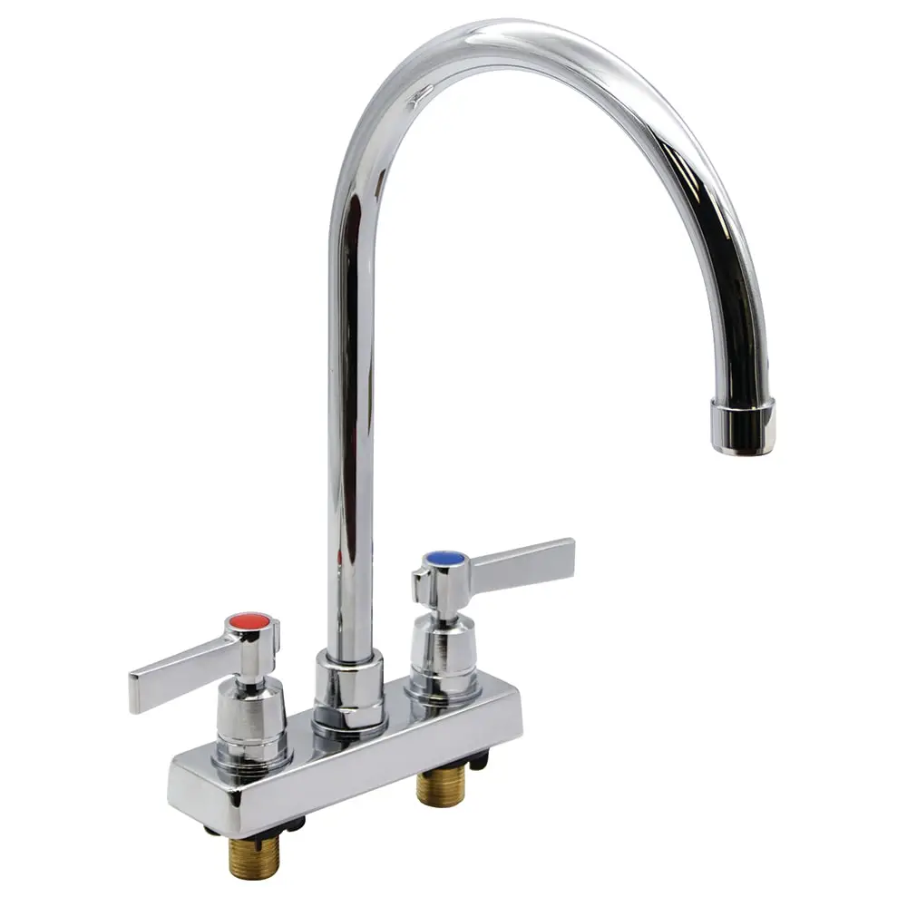Advance Tabco K-55 Deck Mount Faucet - 8 1/2" Gooseneck Spout, 4" Centers, Lead Free