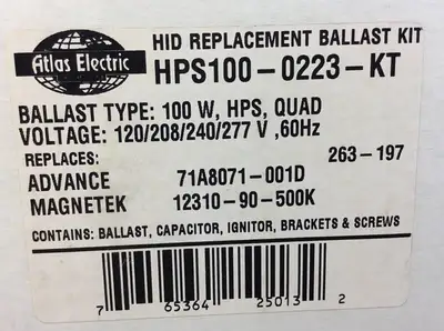 USED ATLAS COPCO ATLAS COPCO HPS100-0223-KT 120/208 / 240 / 277V NSFB