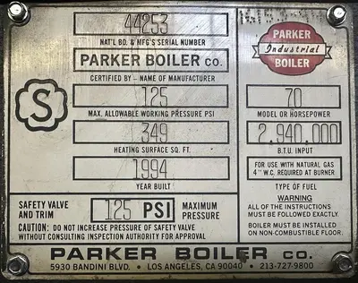 USED 1994 PARKER BOILER 70