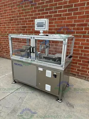USED ROTEC PISTONMACHINE FOR VIAL CAPS / STOPPERS W/ VIBRATORY FEEDER BOWL