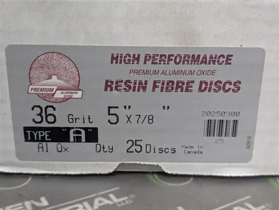 Lot of 50 Gemtex 20250300 5" High Performance Aluminum Oxide Resin Fiber Discs New NIB
