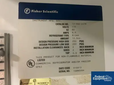 USED Fisher Scientific Fisher Scientific Model Isotemp Fridge