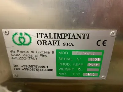 6677-185 NEW *IN STOCK* Italimpianti FIM/5NT Melting Furnace for Gold and Silver Alloys – 5.1 kW, 6 kg Au, Manual Extraction S/N 1192