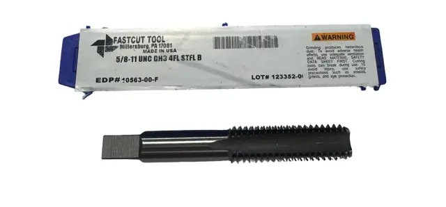 FastCut Tool 5/8"-11 HSS Straight Flute Tap GH3 4 Flute Bottoming Tap USA