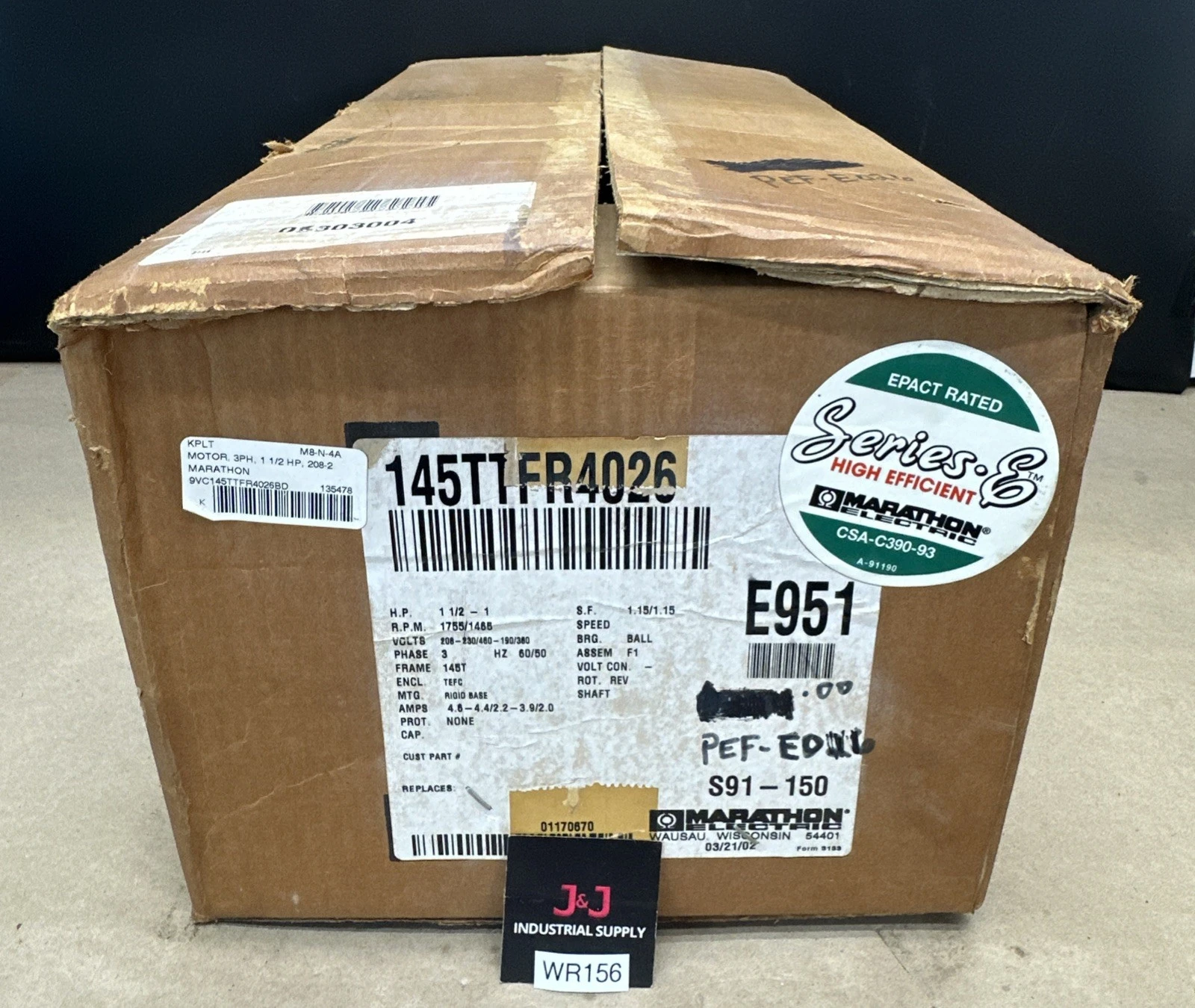 NEW Marathon Electric 9VC145TTFR4026