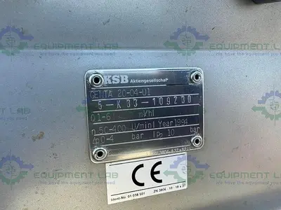 USED KSB GENTA 20-04-U1 PUMP 50-500 U/MIN  W/ AEG AM 100L14Q4 MOTOR