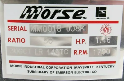 NEW MORSE 30GGT-LR-145TC GEAR REDUCER 50:1 1-3/8" DIA. MM0018-J08K 30GGTLR145T