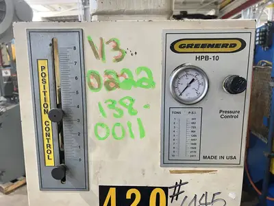 USED 1993 GREENERD PRESSES GREENERD HPB-10 PRESS