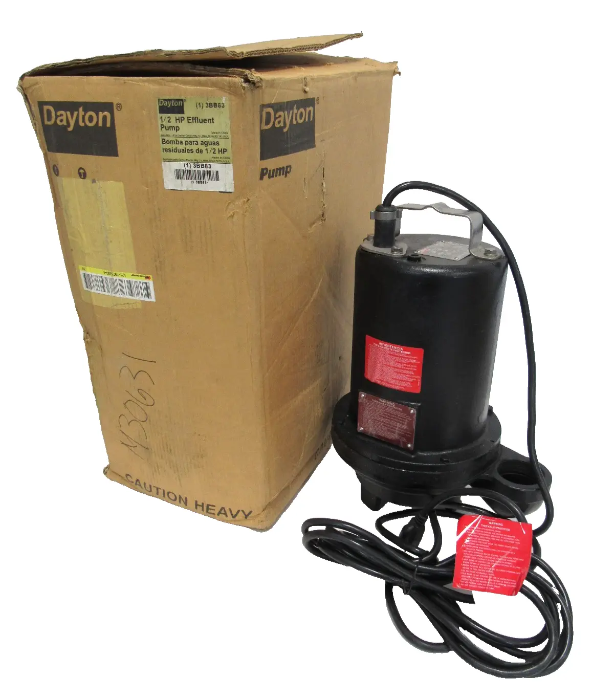 NEW DAYTON 3BB83 EFFLUENT PUMP .5HP 120V