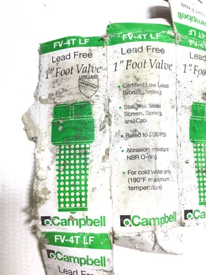 Campbell FV-4T Lead Free Abrasion Resistant Foot Valve 1″