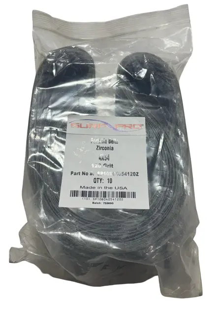 Surf-Pro 4" x 54" Portable Sanding Belts 120 Grit Zirconia 10 Pack