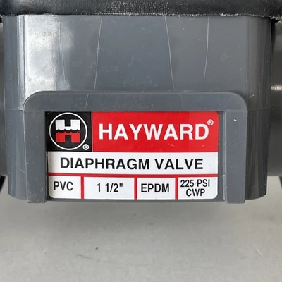 *PREOWNED* 1.5" HAYWARD Diaphragm Valve PVC, 1-1/2”, EPDM, 225PSI CWP + Warranty