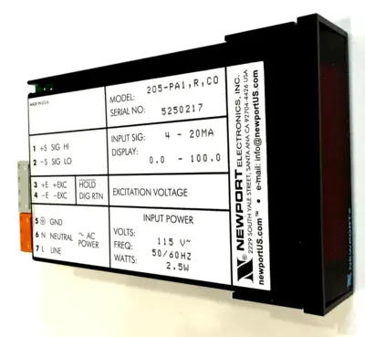 NEW NEWPORT ELEC. 205-PA1-R-C0 DIGITAL PROCESS PANEL METER 115VAC 205PA1RC0