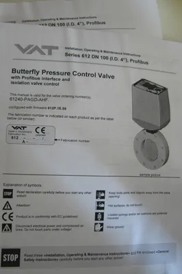 NEW VAT 61240-PAGD-AHF3/0175 CONTROL BUTTERFLY SYSTEM 61240PAGDAHF30175