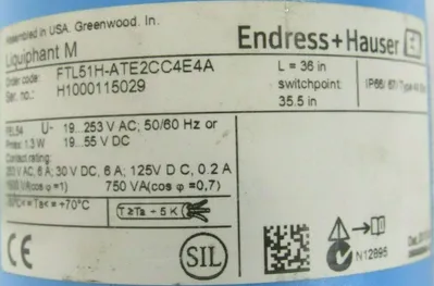 NEW ENDRESS & HAUSER FTL51H-ATE2CC4E4A LEVEL SWITCH FTL51HATE2CC4E4A