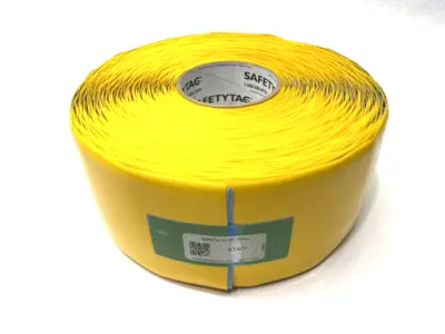 USED SAFETYTAC YELLOW FLOOR MARKING TAPE 4" X 100'