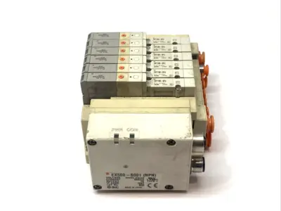Used SMC Pneumatic Manifold w/ SV1100-5FU Solenoid Valves Solenoid Valves Michigan US | Maverick Industrial Sales #1395614