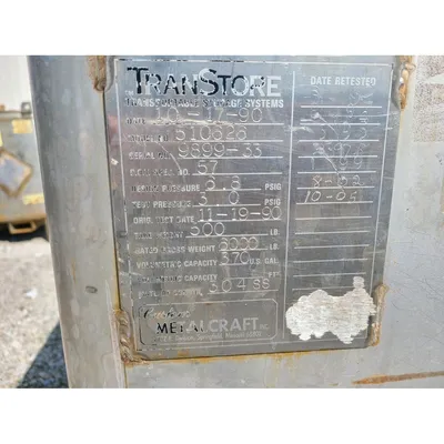 Used 370 Gal TransStore Stainless Steel IBC Tote Bin