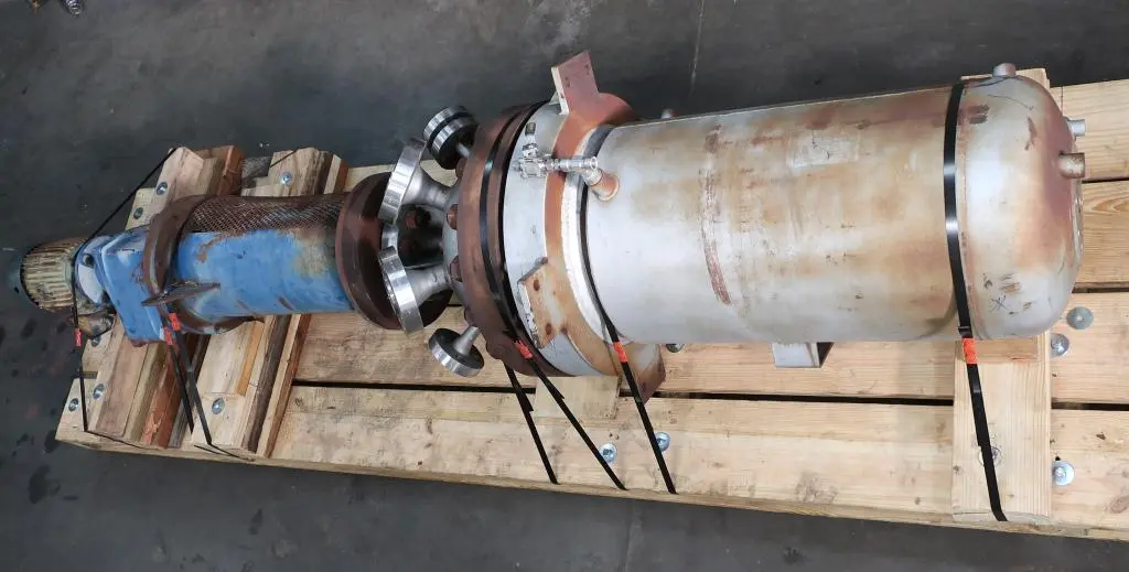 SPC8281  Reactor 70 gallon Hoppes Inc. chemical reactor, 1700 psi internal, FV-175 psi jacket, 5 hp top entering agitator