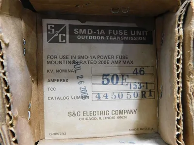 S&C SMD-1A Fuse Refill Unit 445050R1 46kV Nom. 50E A 153-1 TCC New NIB