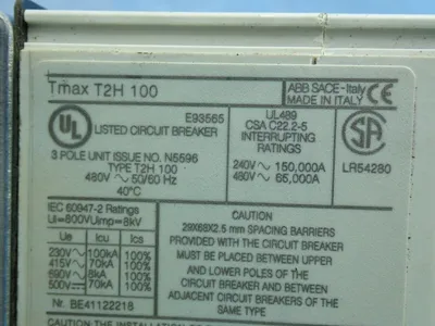 USED ABB TMAXT2H100