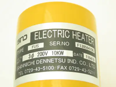 Shinnichi Dennetsu FUS Immersion Tank Heater Element L-Tube 10Kw 200V 3PH 23"