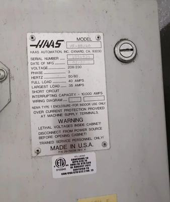 Used 2007 Haas VF8B/40 Vertical Machining Centers New Jersey US | Machinery Values #1132372