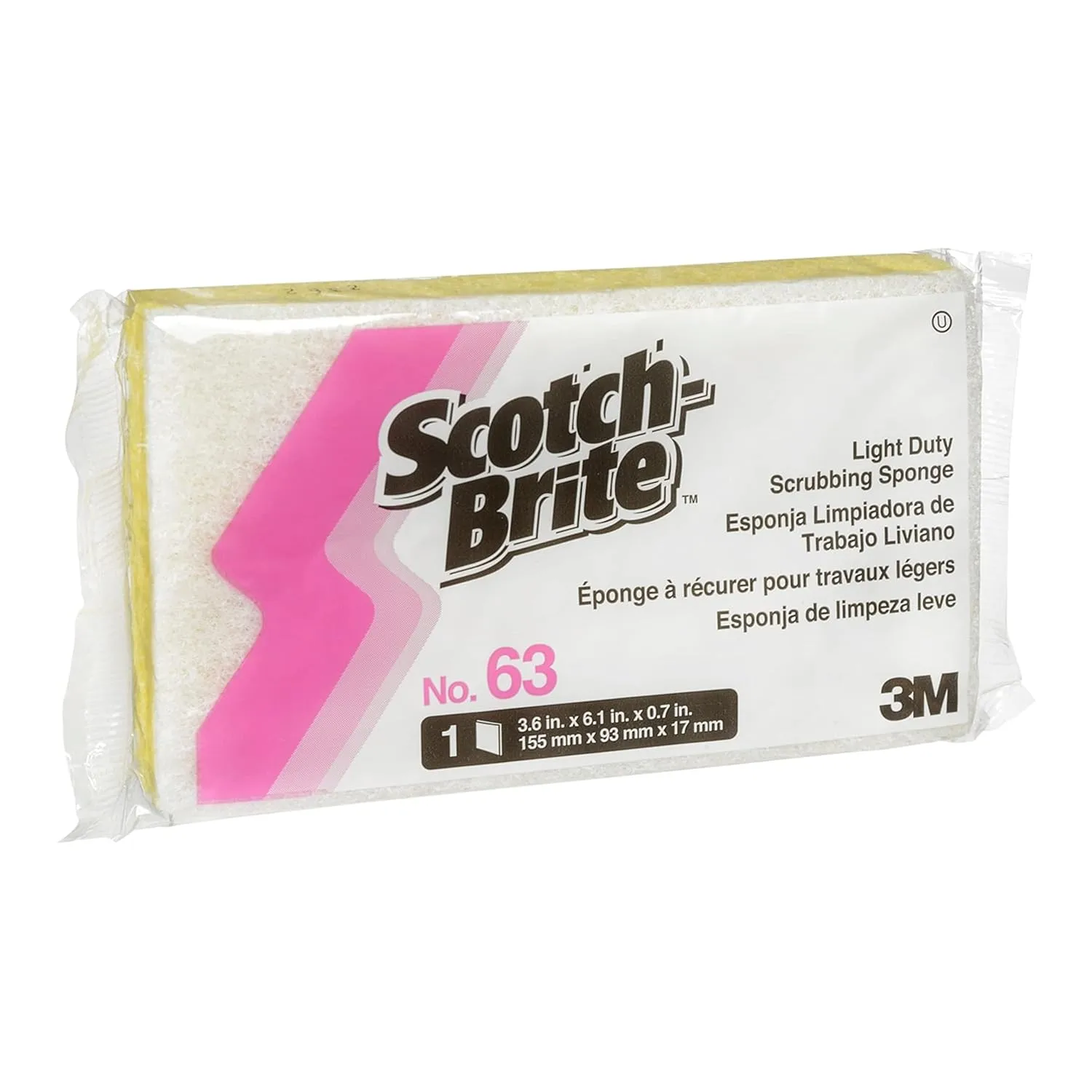 3M Scotch-Brite 6.1" x 3.6" x 0.7" Professional Light Duty Scrub Sponge