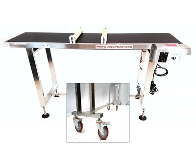 Black Belt Conveyor With Rollers