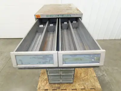 TAB Vintage Industrial Tape Card Storage Cabinet 10 Drawer Unit 19x28x52"