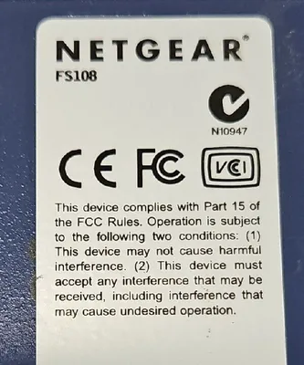 Used NETGEAR NETGEAR ProSafe (FS108) 8-Ports External Switch. Network Switches South Carolina US | Palmetto Automation #1161624