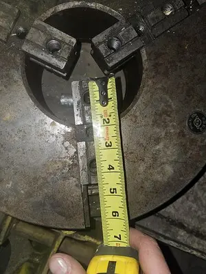 Large 15'' Diameter Flat Mounted Lathe Chuck w/5 1/4'' Thru Hole, 4'' Thick