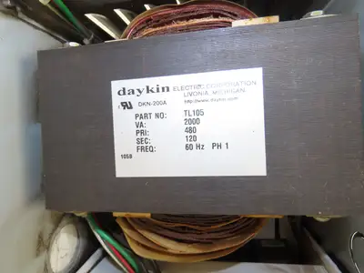 Daykin LTFS-01 U Stepdown Power Transformer Disc 2000VA HV 480V LV 120V 1PH