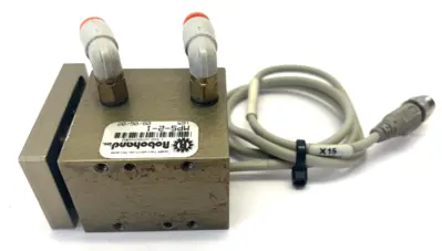 USED ROBOHAND MINI ROLLER BEARING DUAL V-RAIL PNEUMATIC SLIDE