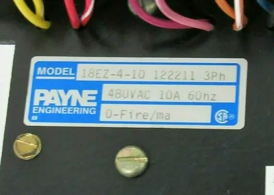 USED PAYNE ENGINEERING 18EZ-4-10 POWER CONTROL 18EZ410