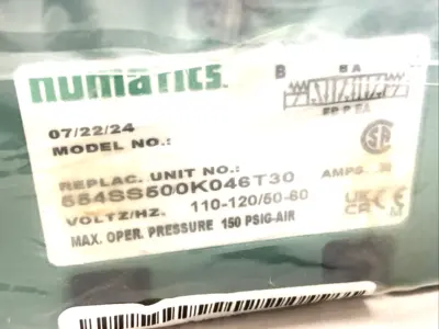 554SS500K046T30 | Numatics  Solenoid Valve 5 Ported 4 Way 3 Position - New