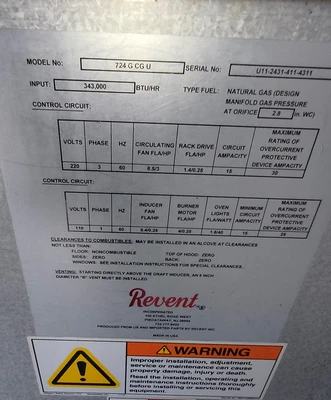Used 2011 REVENT 724 G CG U Ovens California US | BakeryEquipment.com #1562038