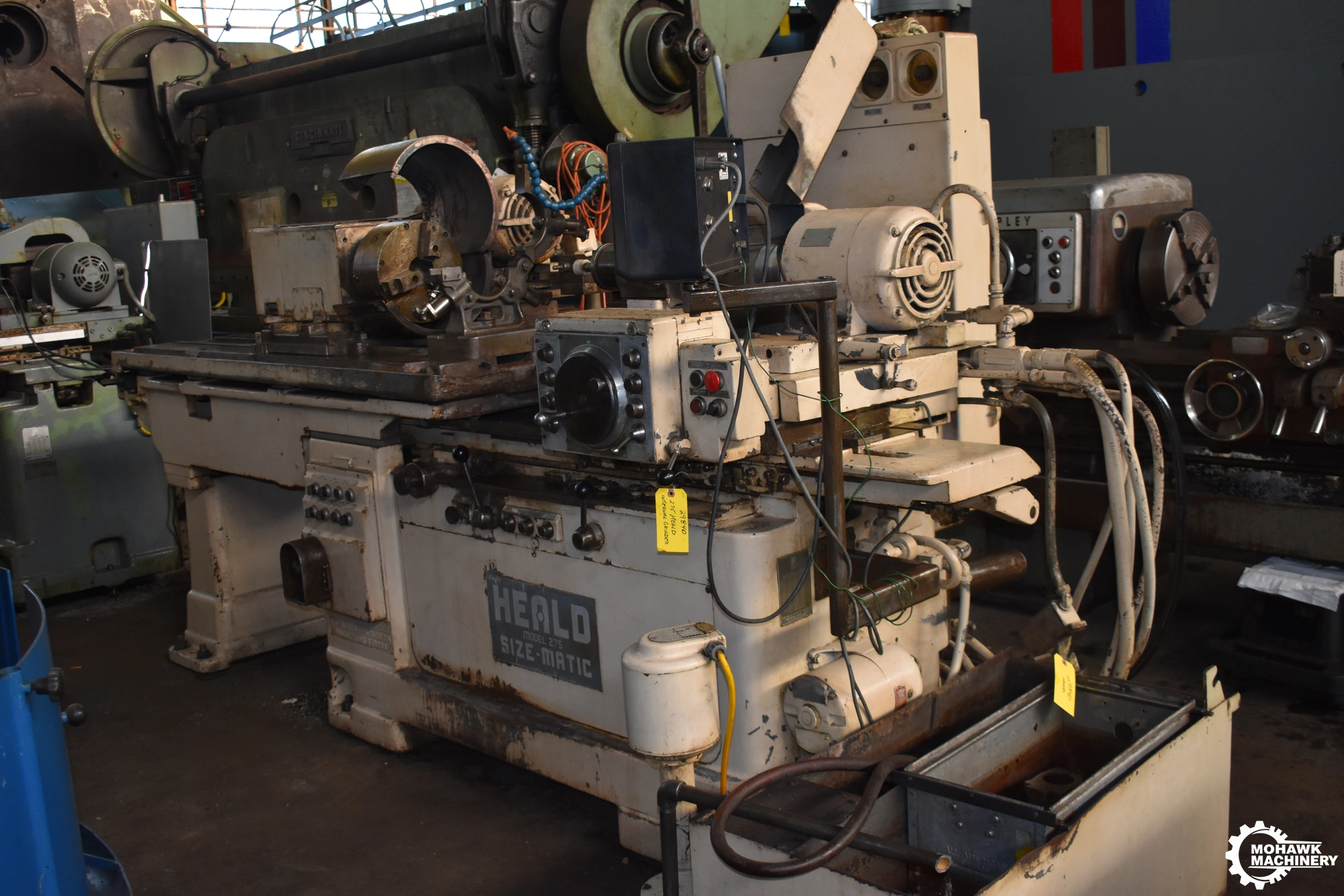 275 HEALD "SIZEMATIC" EXTENDED-BRIDGE INTERNAL GRINDER w/48” EXTENDED BRIDGE - RED-HEAD GRINDING SPINDLE