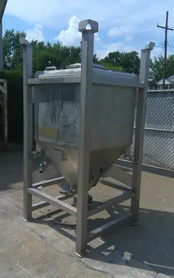 SPC9195  Tank 225 gallon Schafer Container Systems liquid tote, Stainless Steel