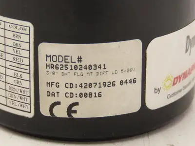 Dynapar HR62510240341 Rotary Encoder 10-Pin 5-26VDC Black